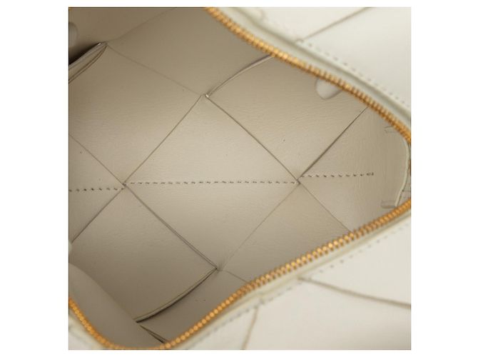 Borsa a tracolla in pelle bianca Bottega Veneta Bianco - vista 4