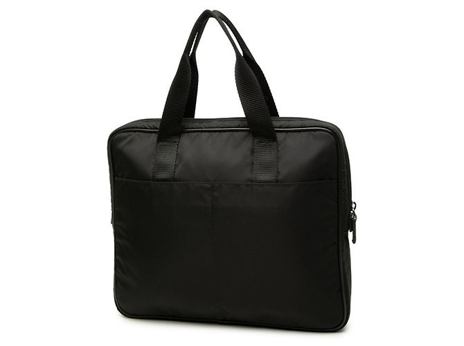 Sac business Prada avec plaque logo triangle Noir - vue 2