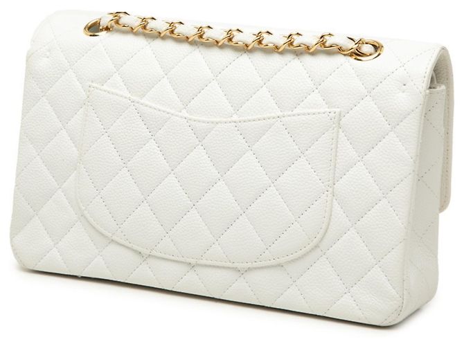 Borsa a tracolla Chanel Coco Mark Double Flap Matelassé Bianco - vista 2
