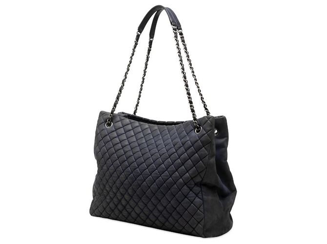 Chanel Matelassé gesteppte Chain Tote Bag Silber Marineblau - Ansicht 2