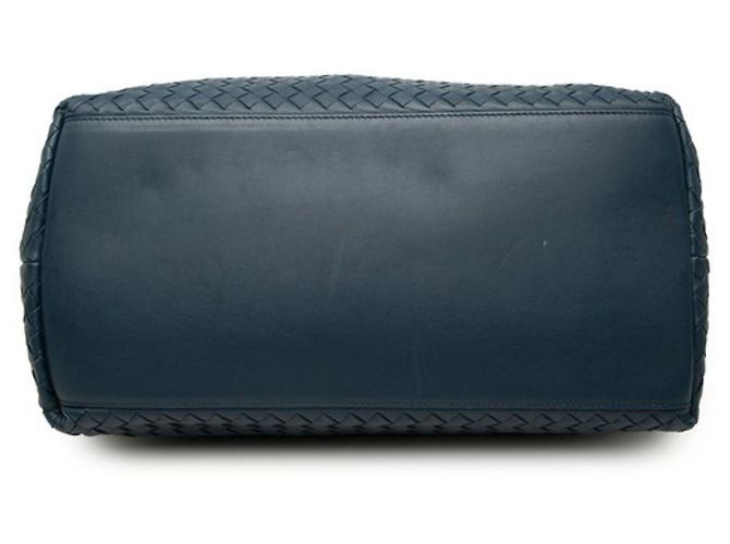 Borsa Tote Bottega Veneta in pelle blu navy - vista 3