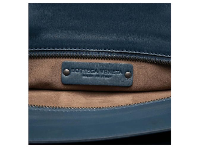 Borsa Tote Bottega Veneta in pelle blu navy - vista 5