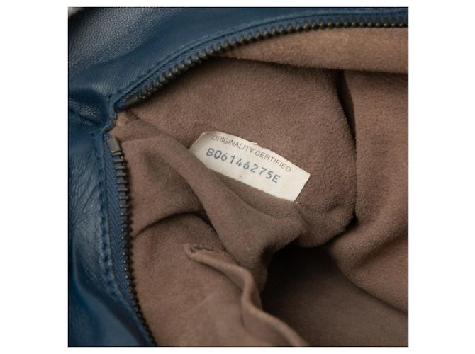 Borsa Tote Bottega Veneta in pelle blu navy - vista 6