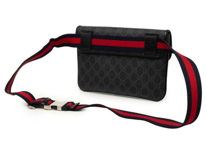Borsa a vita Gucci GG Supreme Marrone Nero - vista 2
