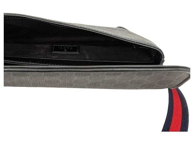 Borsa a vita Gucci GG Supreme Marrone Nero - vista 4