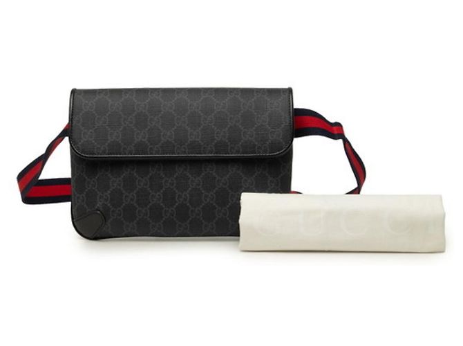 Borsa a vita Gucci GG Supreme Marrone Nero - vista 7