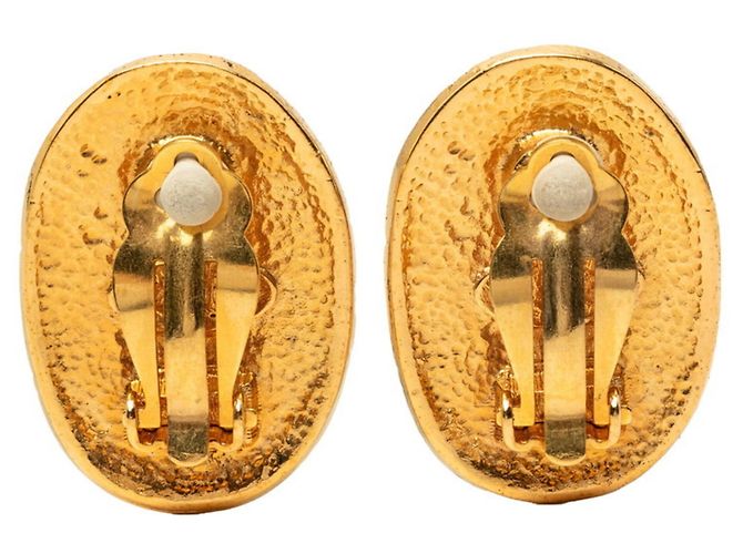 Orecchini a clip Chanel Vintage Coco Mark D'oro - vista 2