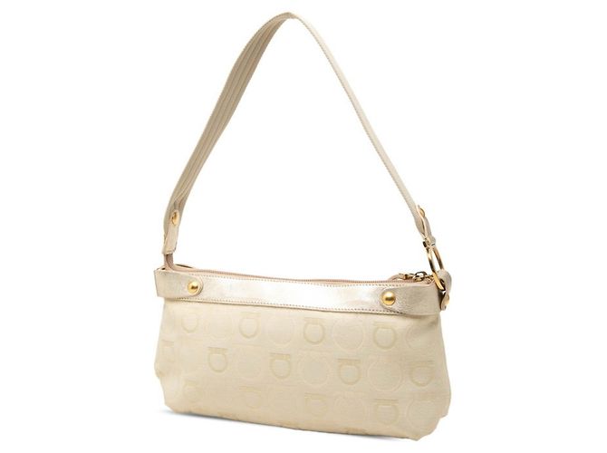 Borsa Salvatore Ferragamo Gancini One-Shoulder D'oro Crudo - Ansicht 2