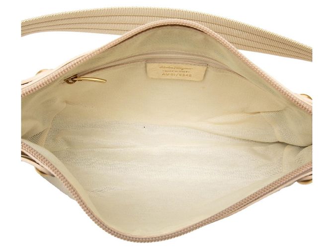 Borsa Salvatore Ferragamo Gancini One-Shoulder D'oro Crudo - Ansicht 4