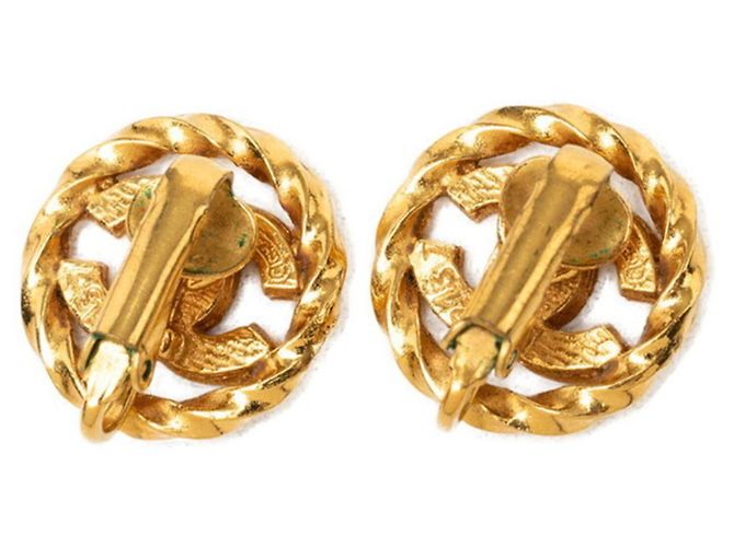 Chanel Coco Mark Runde Ohrringe Golden - Ansicht 2