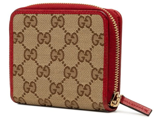 Cartera bi-fold Gucci GG Canvas Roja Beige - vista 2