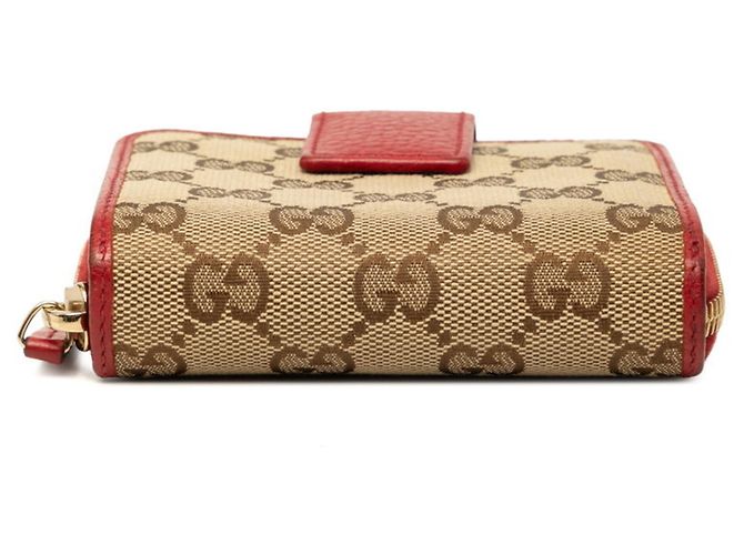 Cartera bi-fold Gucci GG Canvas Roja Beige - vista 3