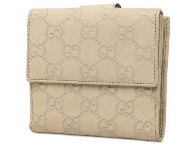 Cartera bi-fold Gucci Guccissima en cuero Ivory White Blanco Crudo - vista 2