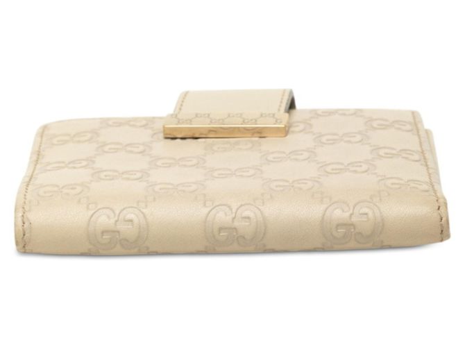 Cartera bi-fold Gucci Guccissima en cuero Ivory White Blanco Crudo - vista 3