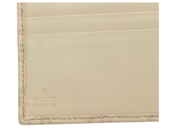 Cartera bi-fold Gucci Guccissima en cuero Ivory White Blanco Crudo - vista 6