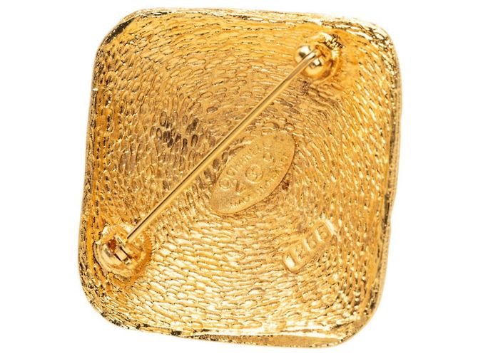Spilla vintage Chanel Coco Mark motivo diamante D'oro - vista 3