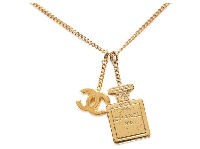 Colar com motivo de frasco de perfume Chanel Coco Mark Dourado - vista 2