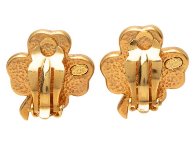 Chanel Coco Mark Clip-Ohrringe mit Kleemotiv Pink Golden - Ansicht 2