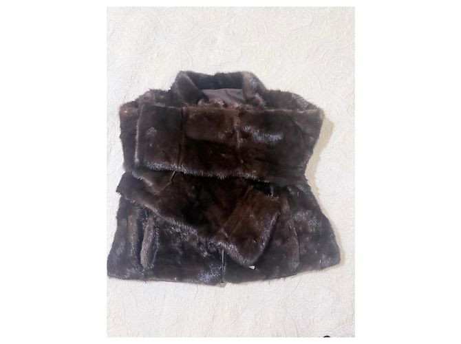 Autre Marque Braune Nerzpelzjacke kurz - Ansicht 13
