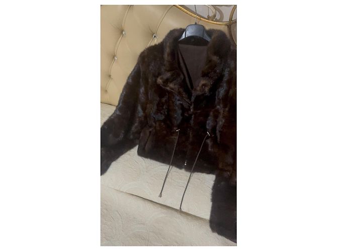 Autre Marque Braune Nerzpelzjacke kurz - Ansicht 3