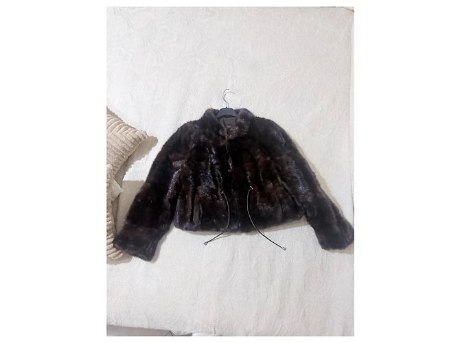 Autre Marque Braune Nerzpelzjacke kurz - Ansicht 4