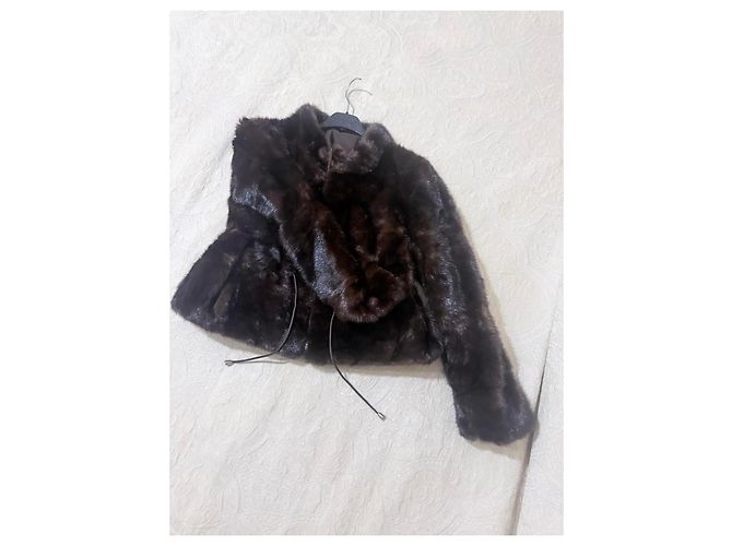 Autre Marque Braune Nerzpelzjacke kurz - Ansicht 5