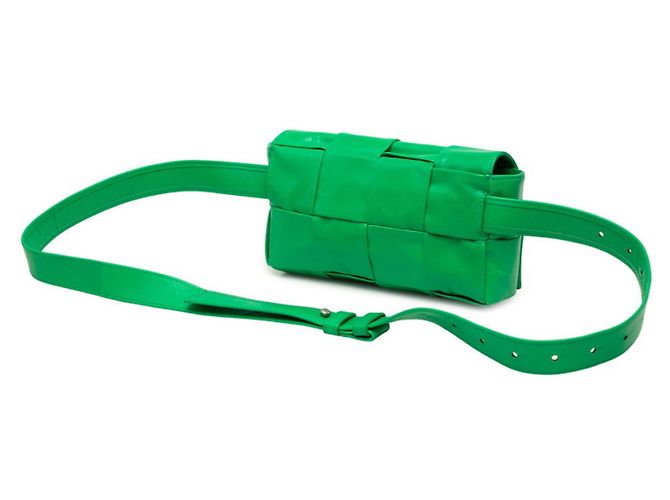 Borsa a tracolla Bottega Veneta Maxi Intrecciato Cassette Verde - vista 2