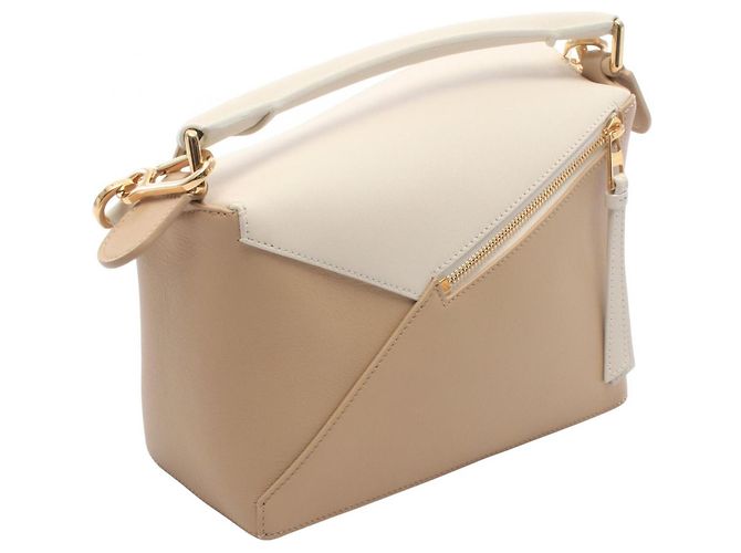 Borsa a mano 2-Way Loewe Puzzle Edge Small Bianco Beige - vista 2