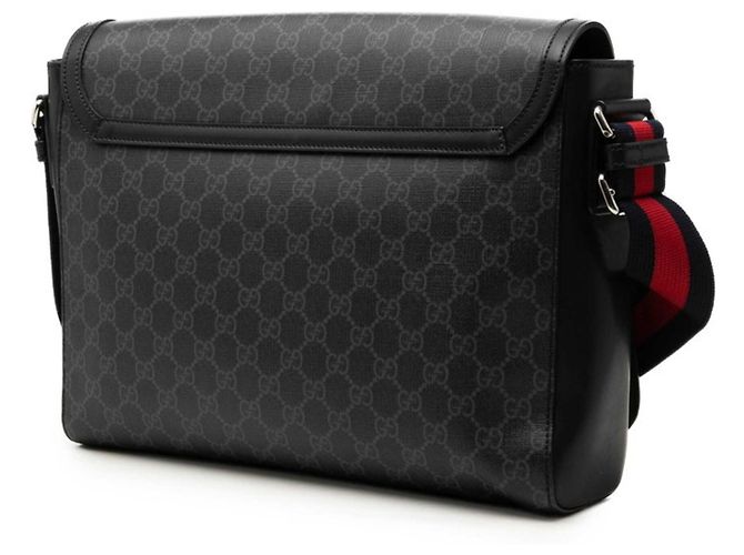 Borsa a tracolla Gucci GG Supreme Courier Marrone Nero - vista 2