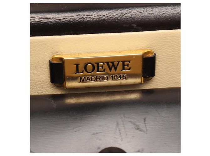Sac à main Loewe Anagram en cuir noir - vue 4