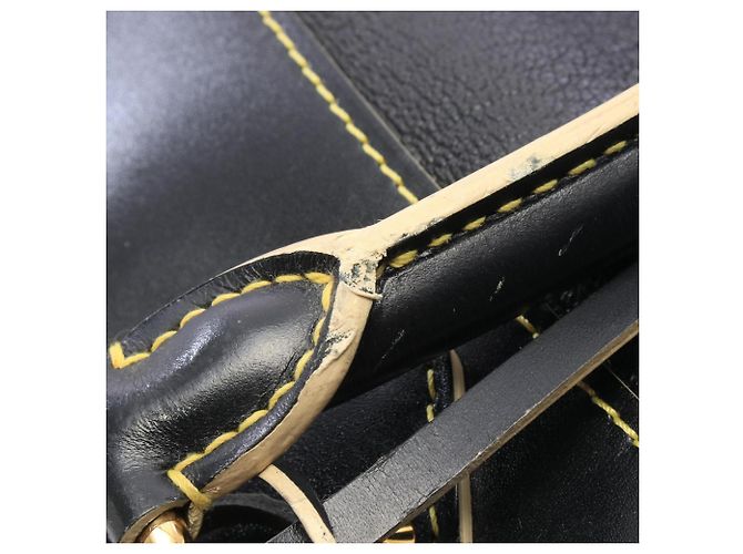 Borsa Louis Vuitton Lockit GM Suhali Noir Nero - vista 7