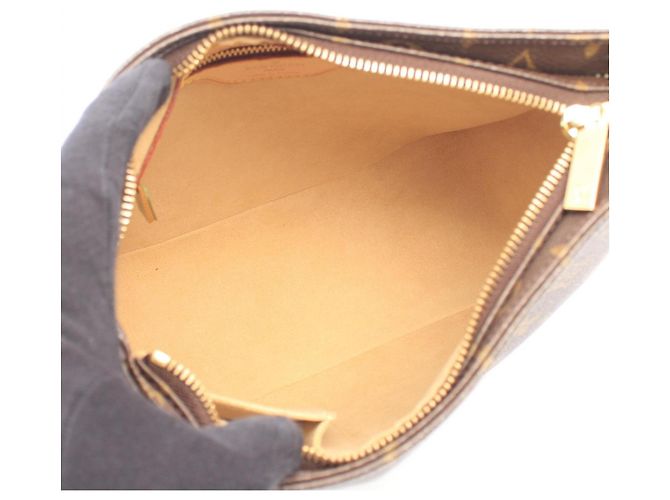 Borsa a tracolla Louis Vuitton Looping MM Monogram Marrone - vista 3