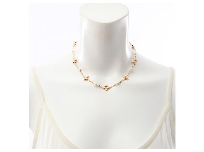 Collar Louis Vuitton Louisa Blanco Dorado - vista 5