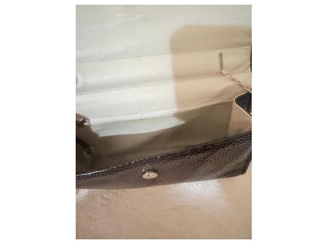 Giorgio Armani Valextra Pochette in Vernice Nera Nero - vista 13