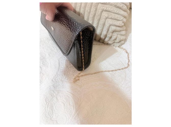 Giorgio Armani Valextra Pochette in Vernice Nera Nero - vista 17