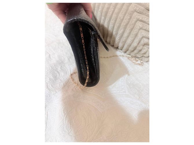 Giorgio Armani Valextra Pochette in Vernice Nera Nero - vista 18