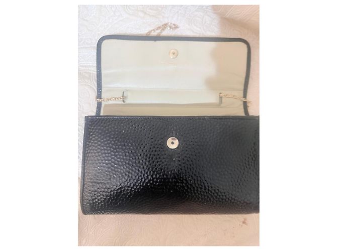 Giorgio Armani Valextra Pochette in Vernice Nera Nero - vista 2