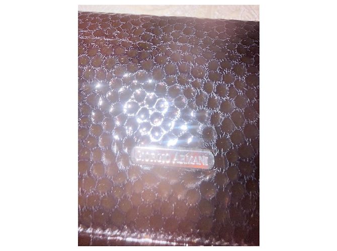 Giorgio Armani Valextra Pochette in Vernice Nera Nero - vista 7