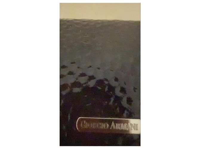 Giorgio Armani Valextra Pochette in Vernice Nera Nero - vista 8