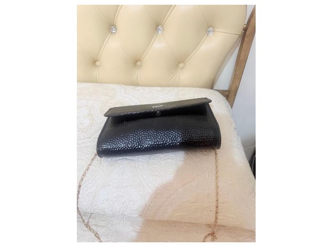 Giorgio Armani Valextra Pochette in Vernice Nera Nero - vista 9