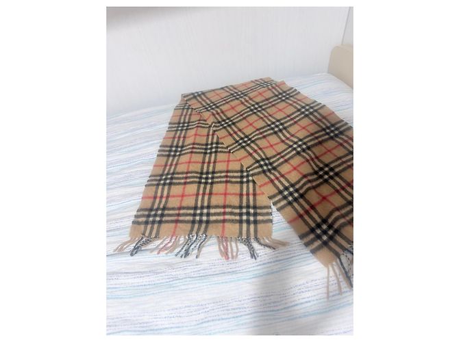 Burberry Check Kaschmirschal - Beige Braun Schwarz Rot - Ansicht 2