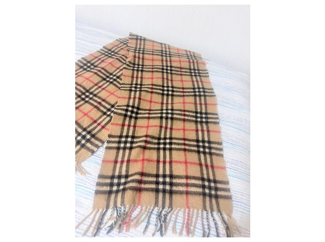 Burberry Check Kaschmirschal - Beige Braun Schwarz Rot - Ansicht 3