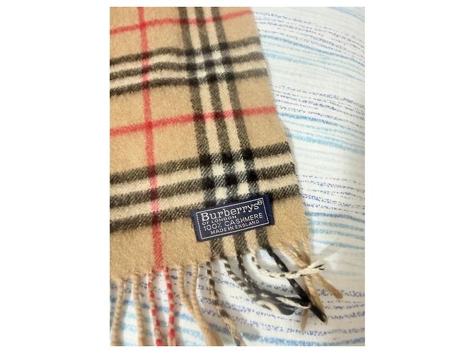 Burberry Check Kaschmirschal - Beige Braun Schwarz Rot - Ansicht 4