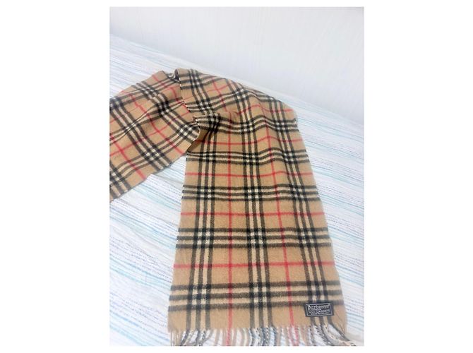 Burberry Check Kaschmirschal - Beige Braun Schwarz Rot - Ansicht 5
