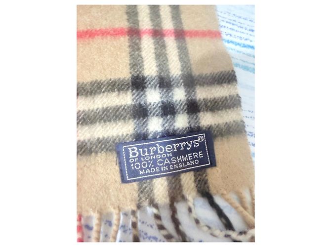 Burberry Check Kaschmirschal - Beige Braun Schwarz Rot - Ansicht 6