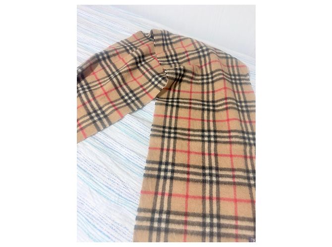 Burberry Check Kaschmirschal - Beige Braun Schwarz Rot - Ansicht 7