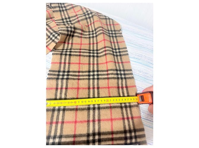Burberry Check Kaschmirschal - Beige Braun Schwarz Rot - Ansicht 8