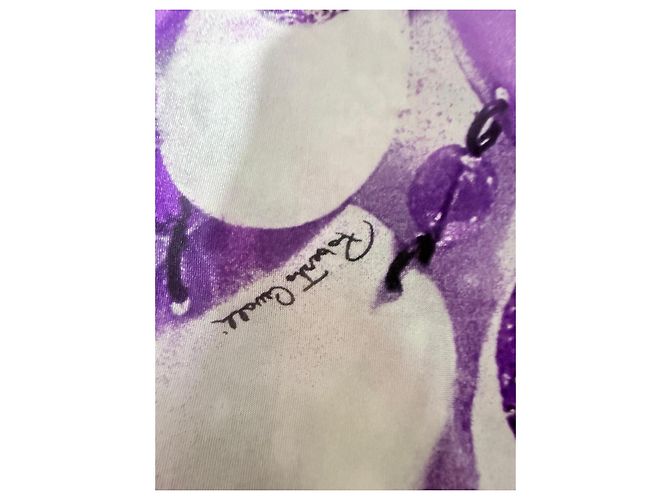 Top de seda Roberto Cavalli morado con estampado abstracto Blanco Dorado Púrpura - vista 6
