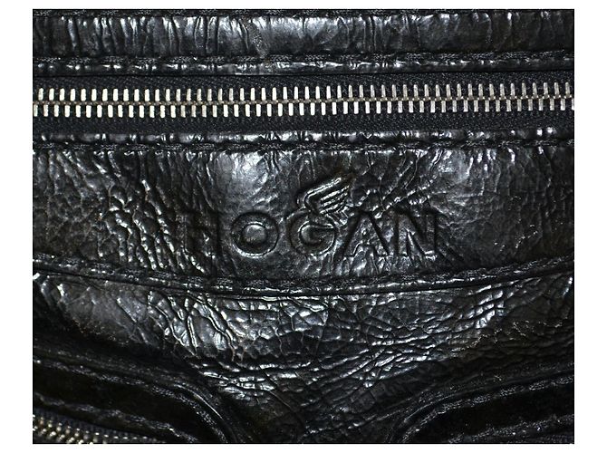 Borsa Hogan in pelle verniciata Nero Verde scuro - vista 3