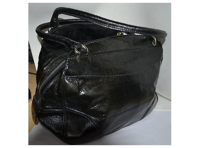 Borsa Hogan in pelle verniciata Nero Verde scuro - vista 5